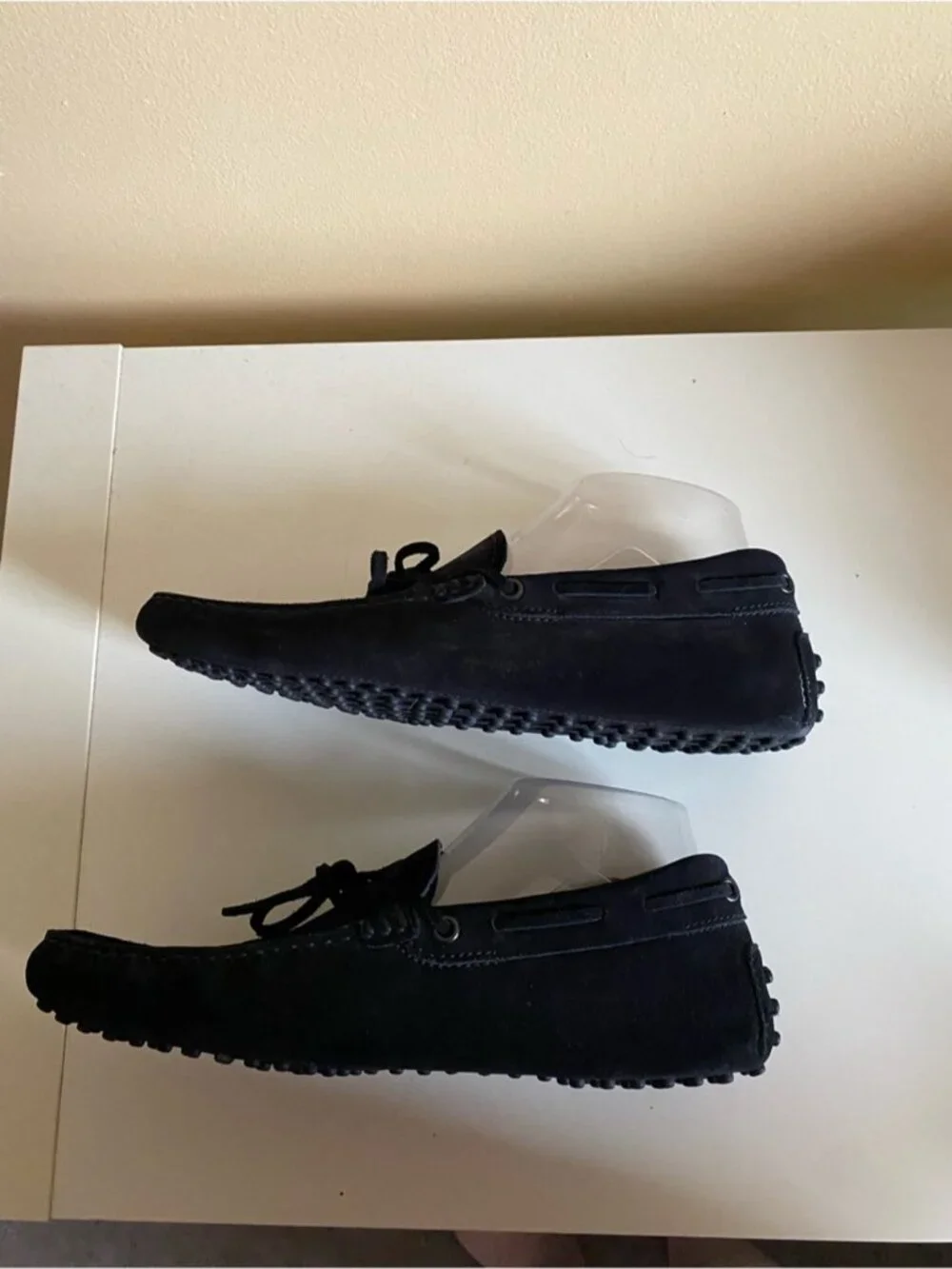 Tod’s Gommino Suede Driving Loafers Moccasin Shoes Men 6 Black Luxury Old Money